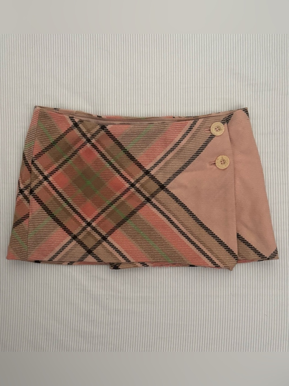 Abercrombie & Fitch Plaid Schoolgirl Y2K Wool Silk Micro Pink Mini Skirt Size 4